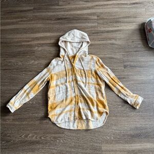 American Eagle Outfitters Yellow Flannel Hoodie